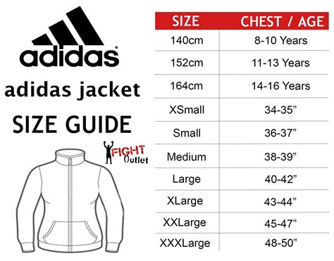 adidas track jacket size chart.